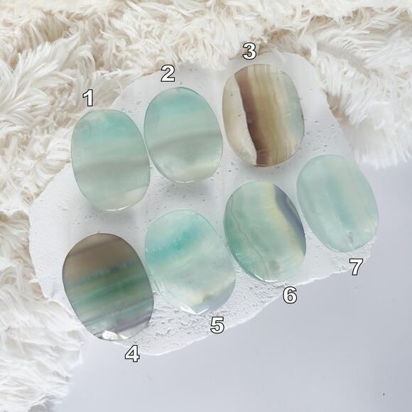 Yttrium Fluorite Palm Stone Transformation Crystals - Picture 8 of 9